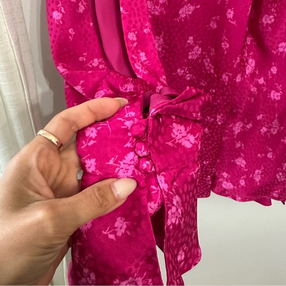 Acler Evanston Satin Blouse In Pink - Picture 9 of 13